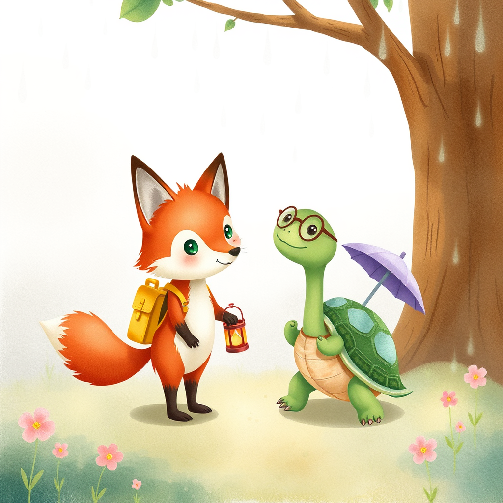 Illustration for A Rainy Encounter